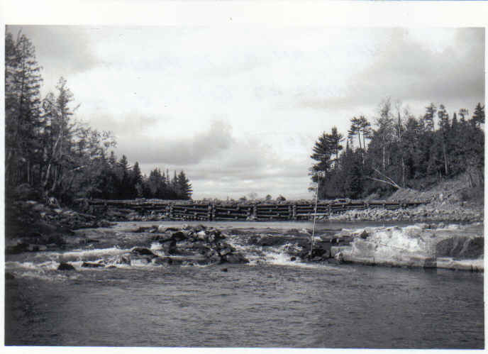 Dam and roadway across the top of McCoys Chute